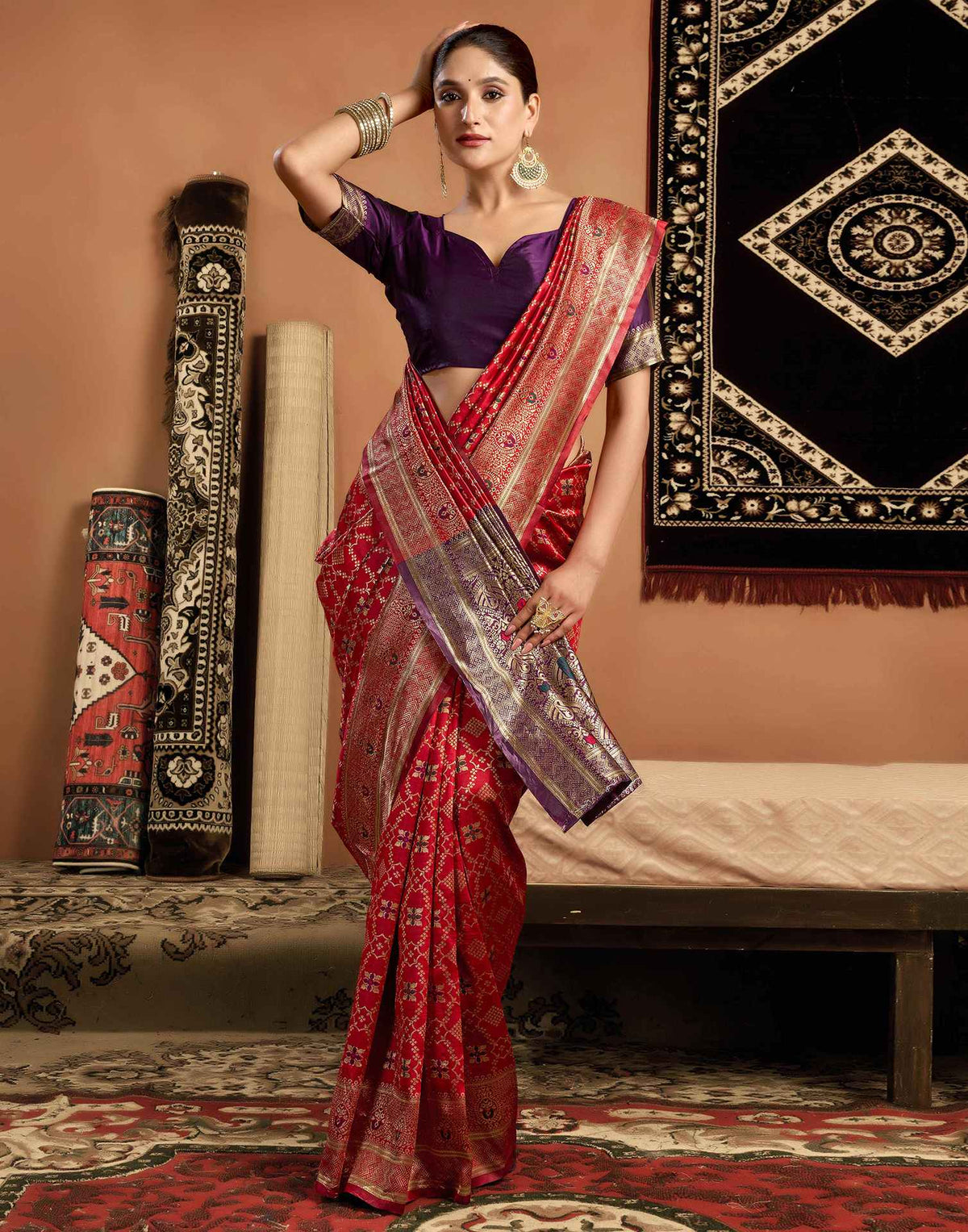 Red Silk Woven Patola Saree