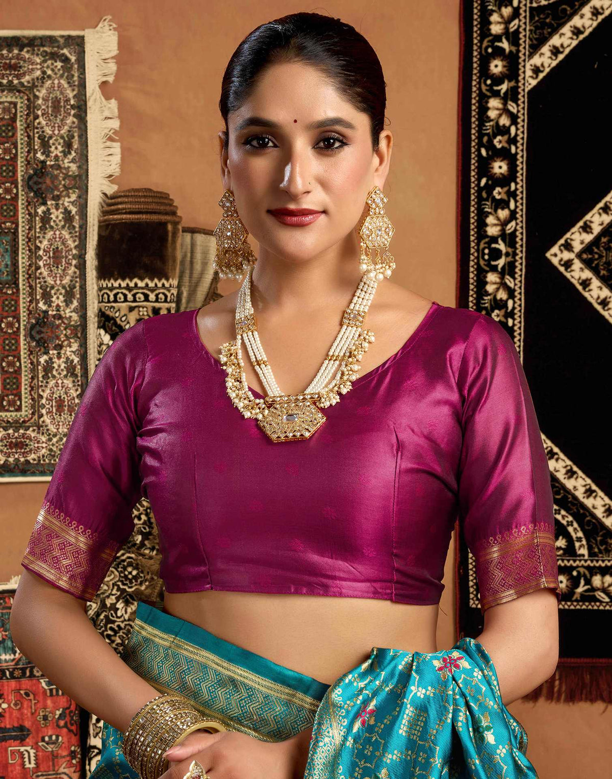 Teal Blue Silk Woven Patola Saree