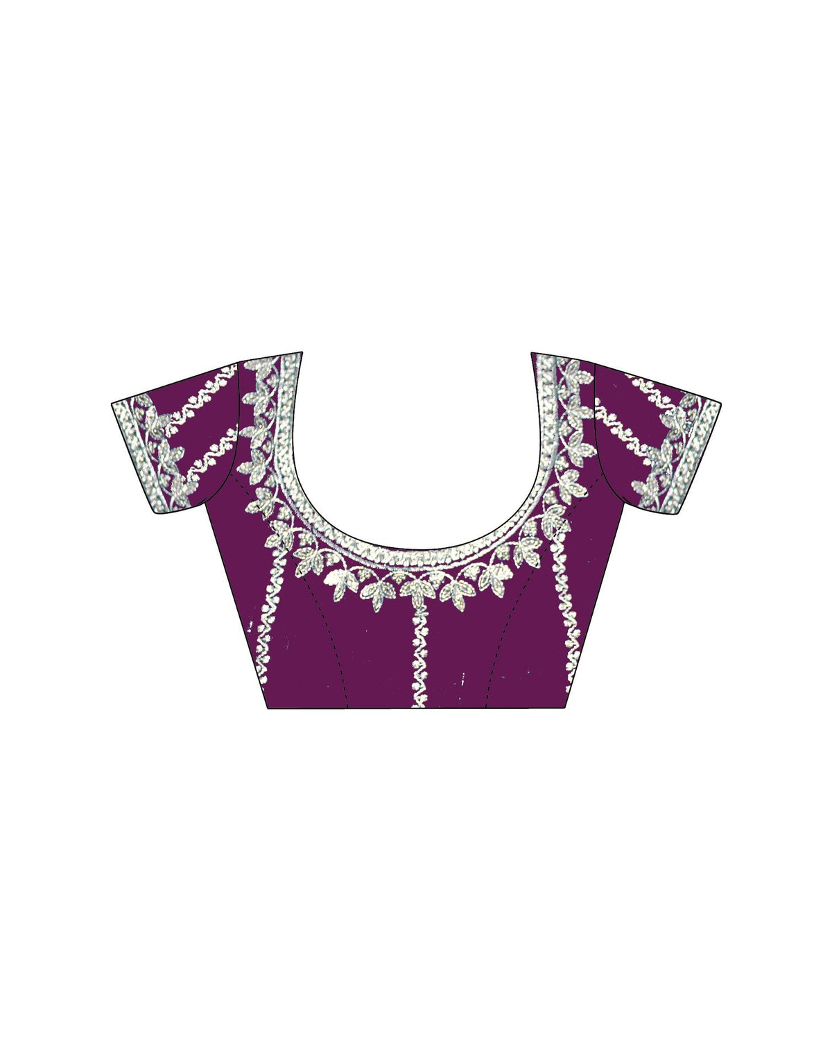 Purple Tissue Silk Sequence Embroidery Saree
