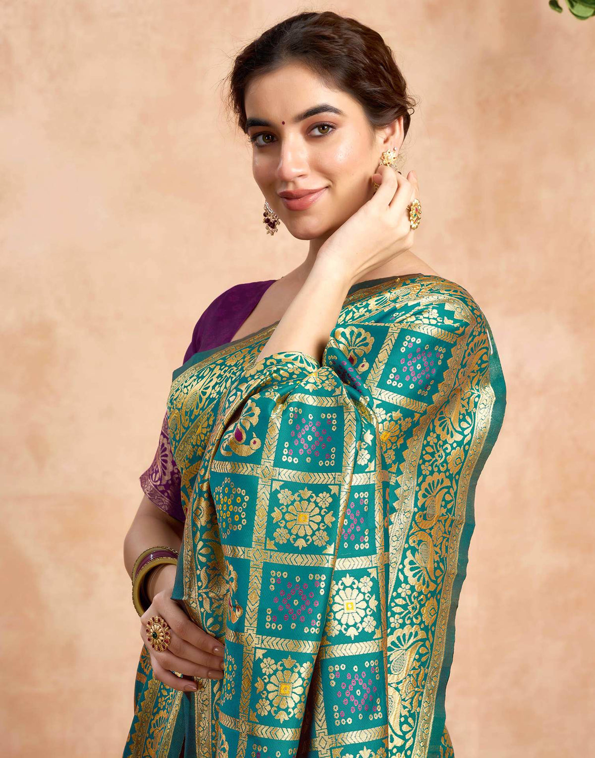 Green Silk Woven Patola Saree