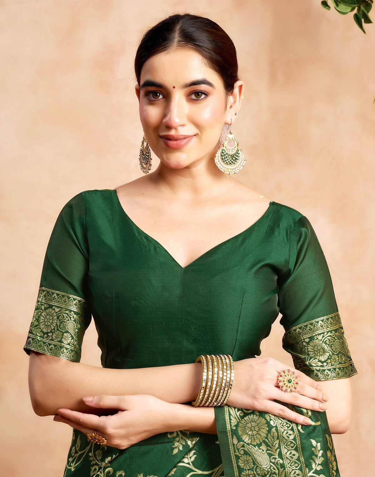 Green Silk Woven Banarasi Saree