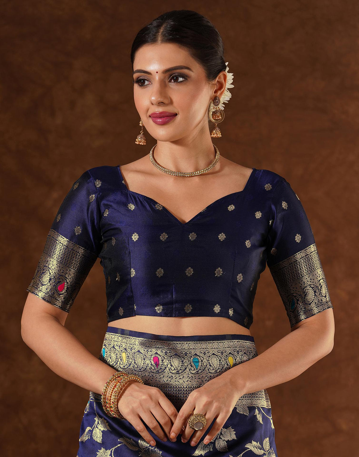 Blue Silk Woven Banarasi Saree