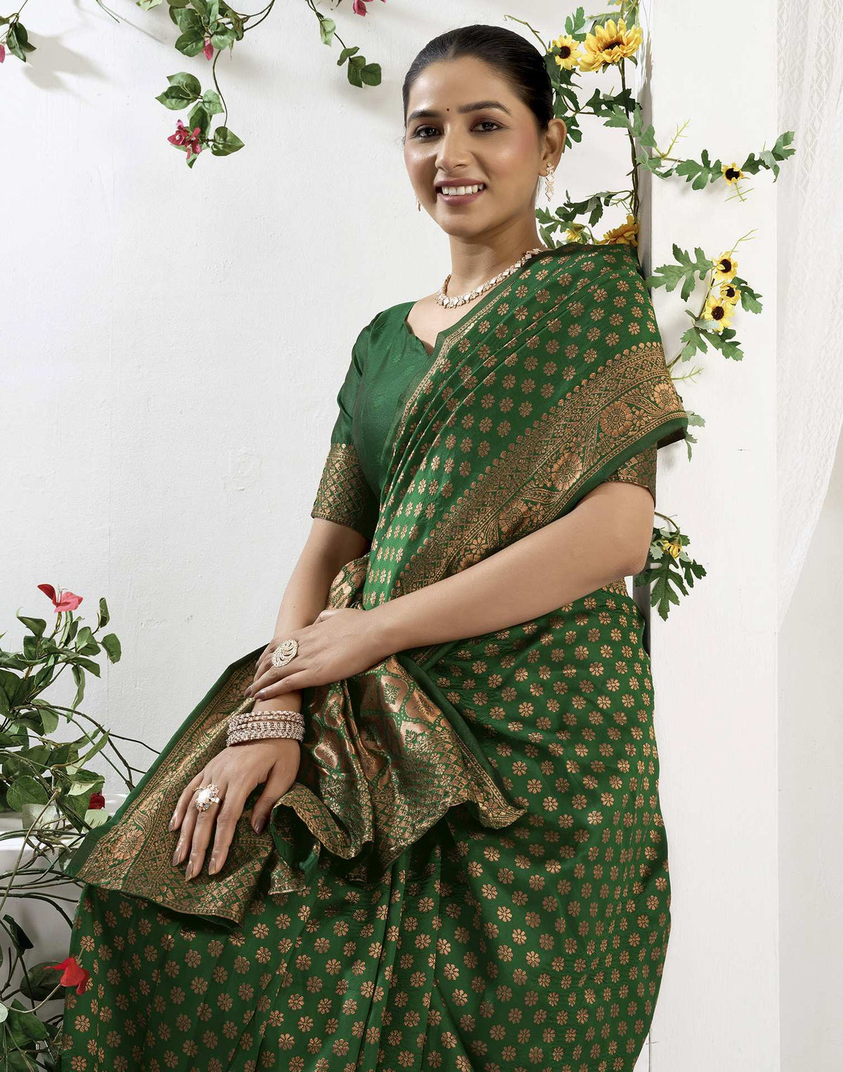 Royal Green Silk Woven Banarasi Saree