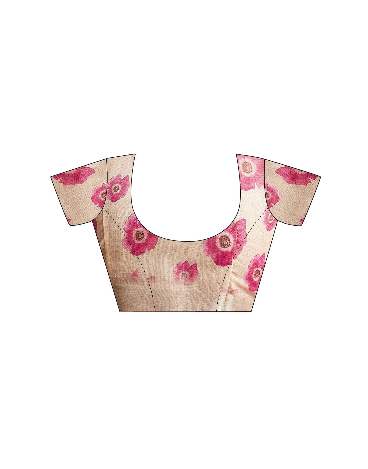 Ceam Cotton Linen Floral Printed Saree