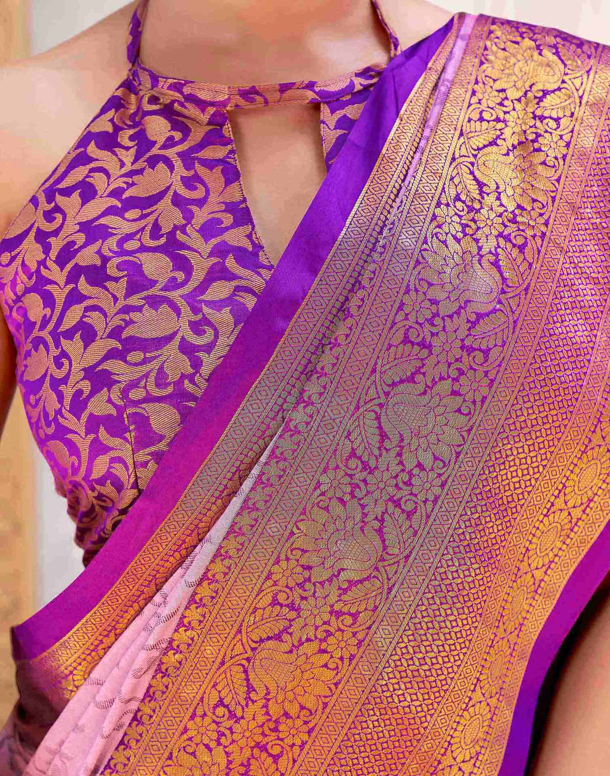 Pink Silk Woven Kanjivaram Saree
