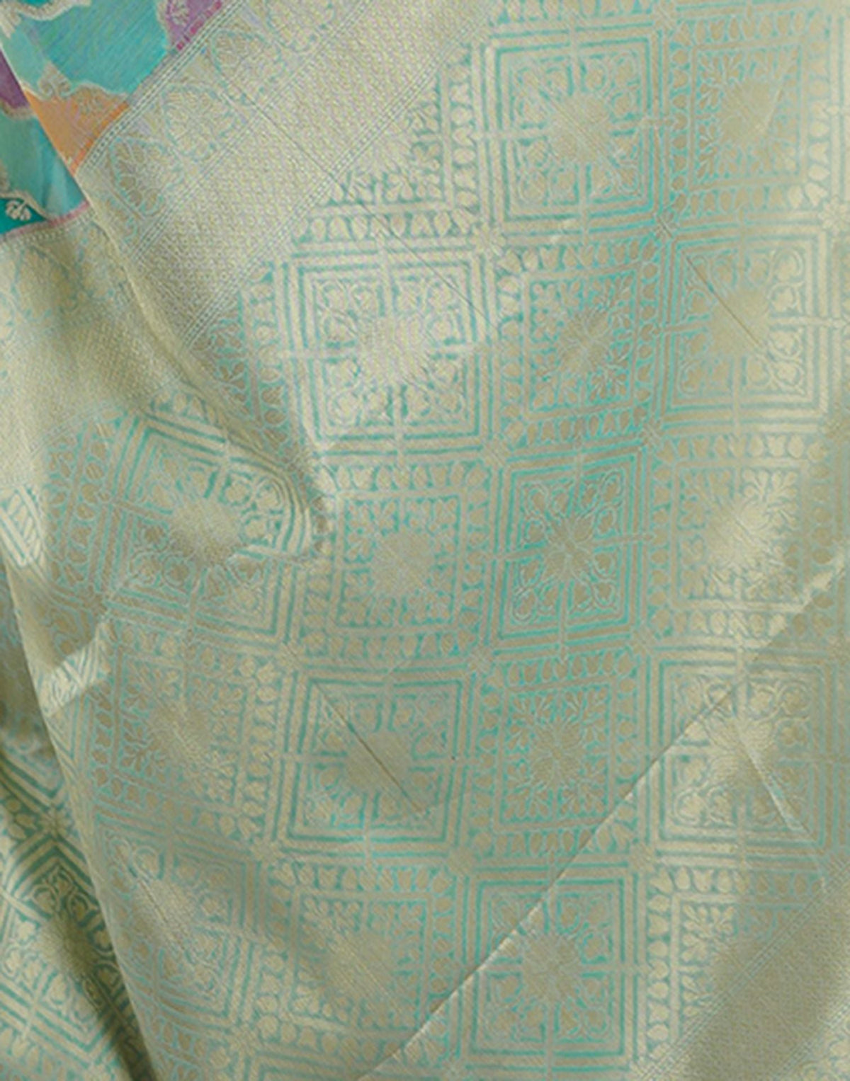 Light Turquoise Silk Woven Saree