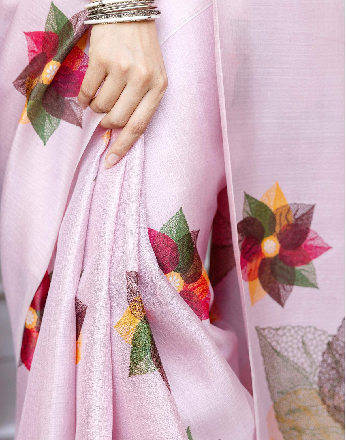 Light Purple Khadi Printed Saree