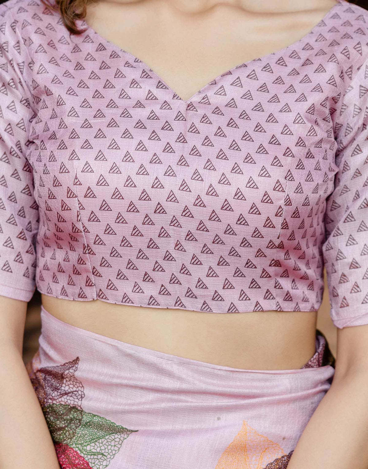 Light Purple Khadi Printed Saree