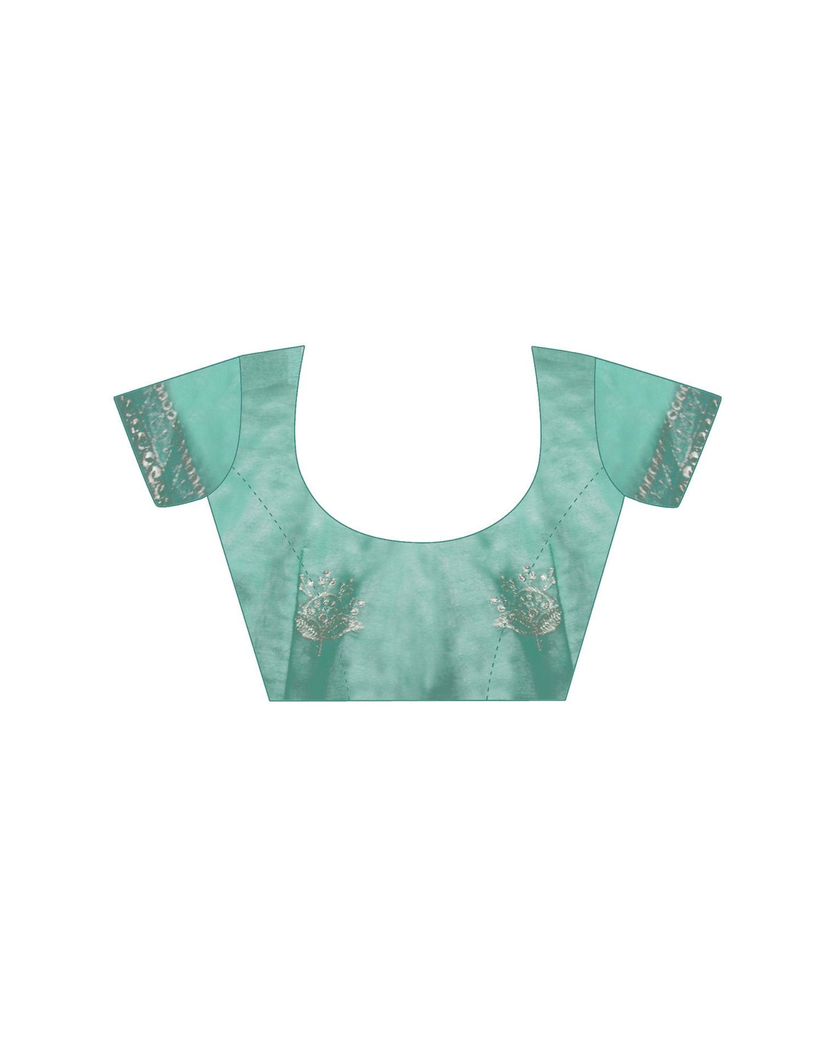 Sea Green Tissue Silk Embroidery Saree