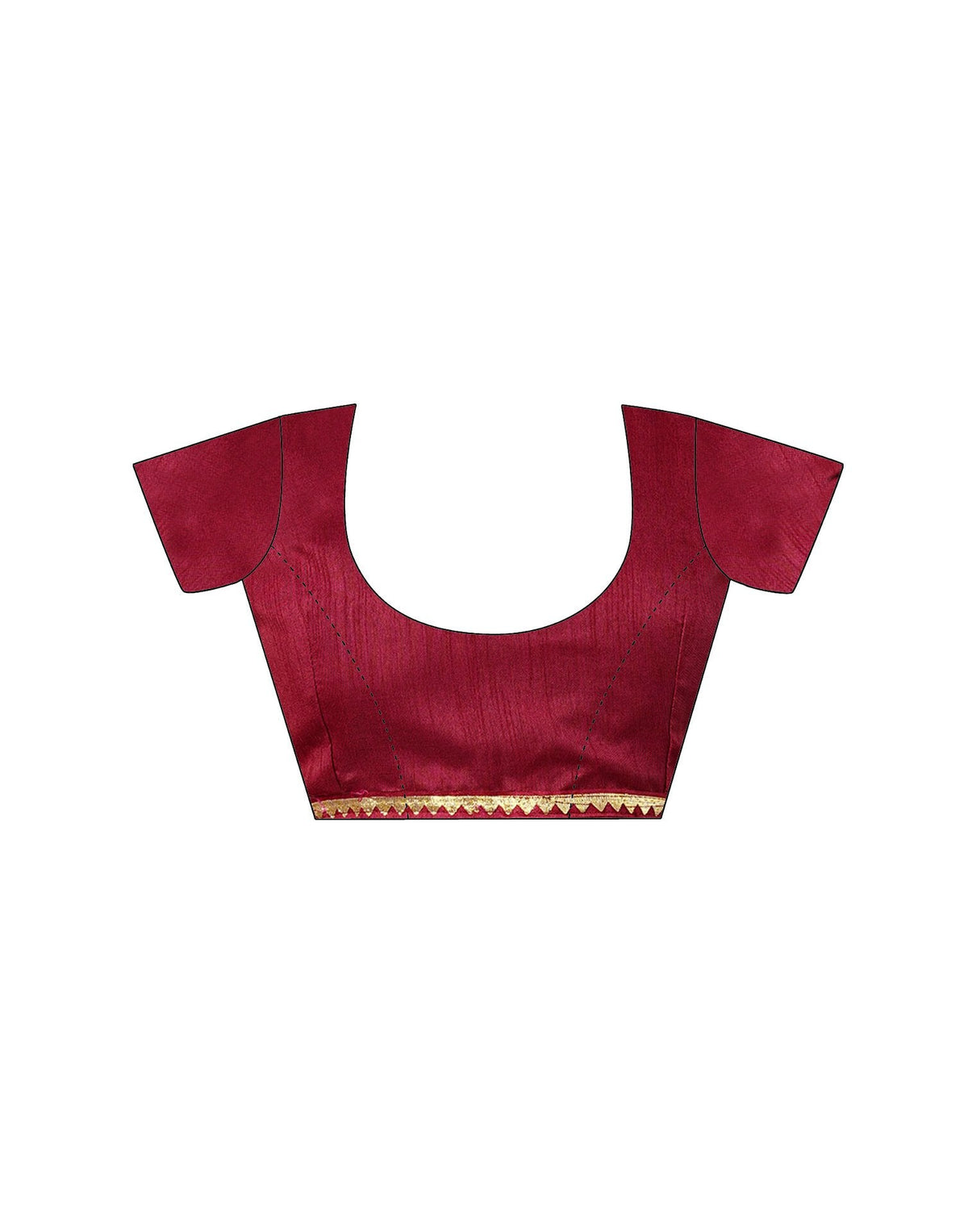 Maroon Silk Foil Printed Saree