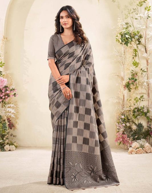 Mauve Silk Woven Saree