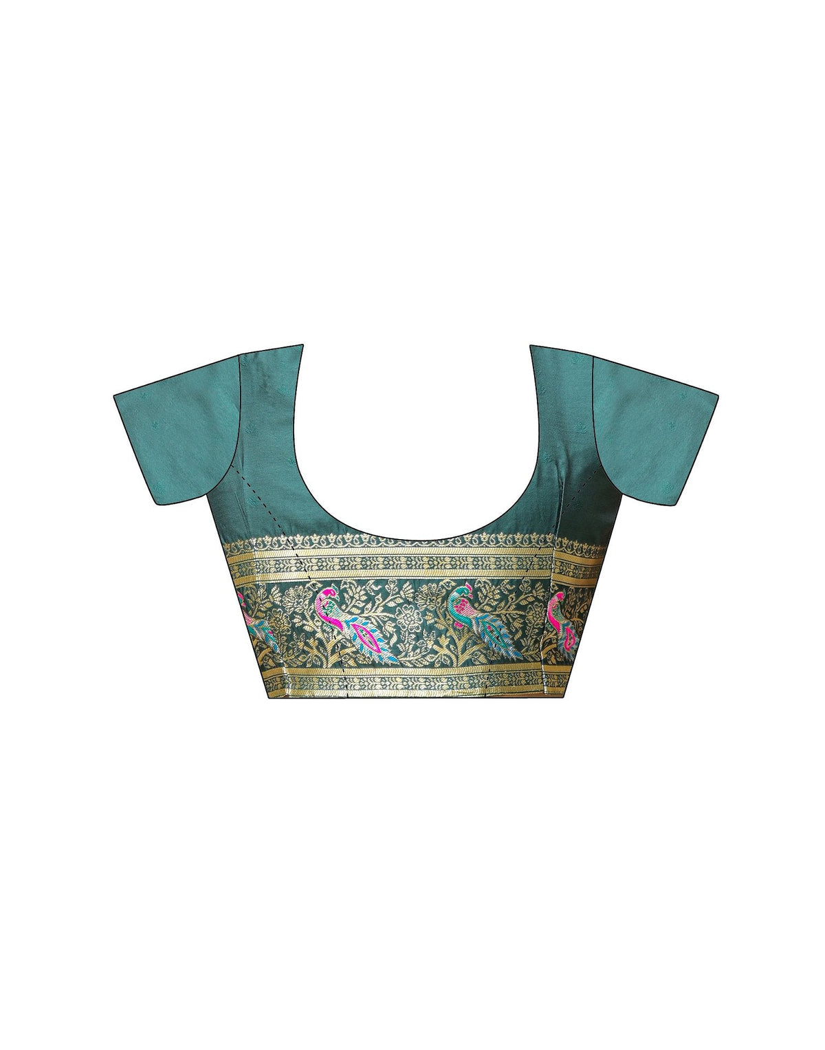 Bottle Green Silk Woven Banarasi Saree