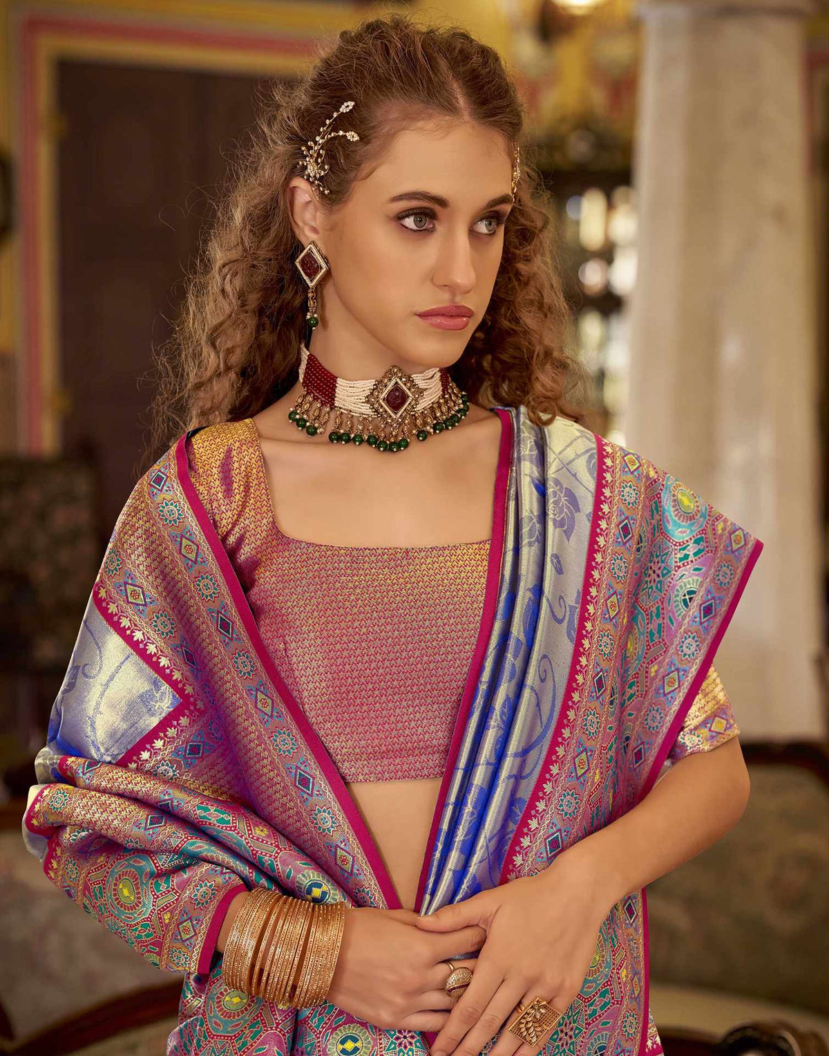Blue Tissue Silk Woven Banarasi Saree