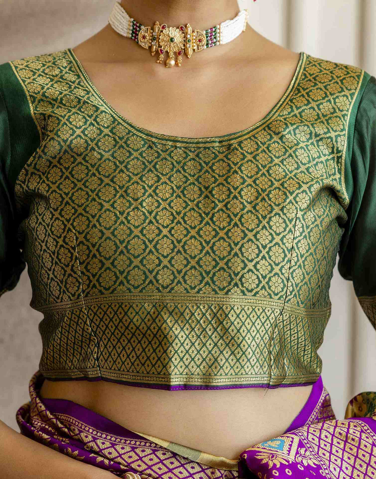 Purple Silk Woven Banarasi Saree