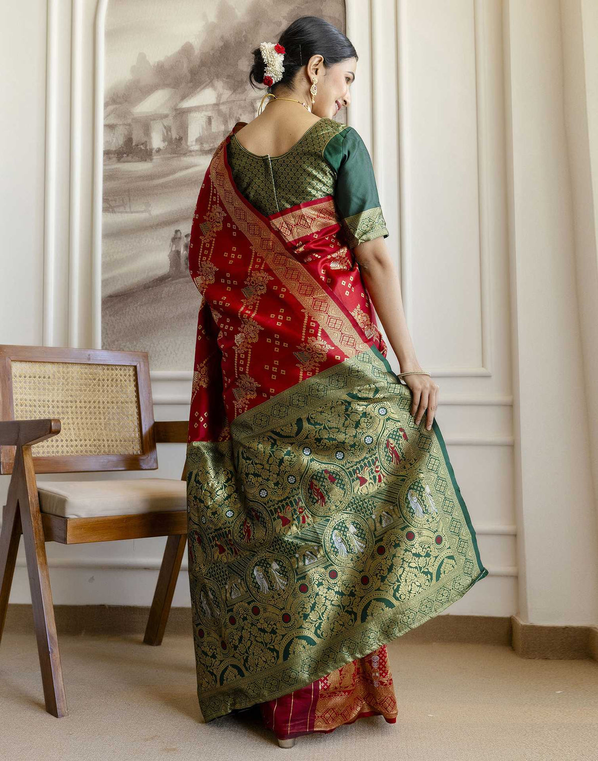 Red Silk Woven Banarasi Saree