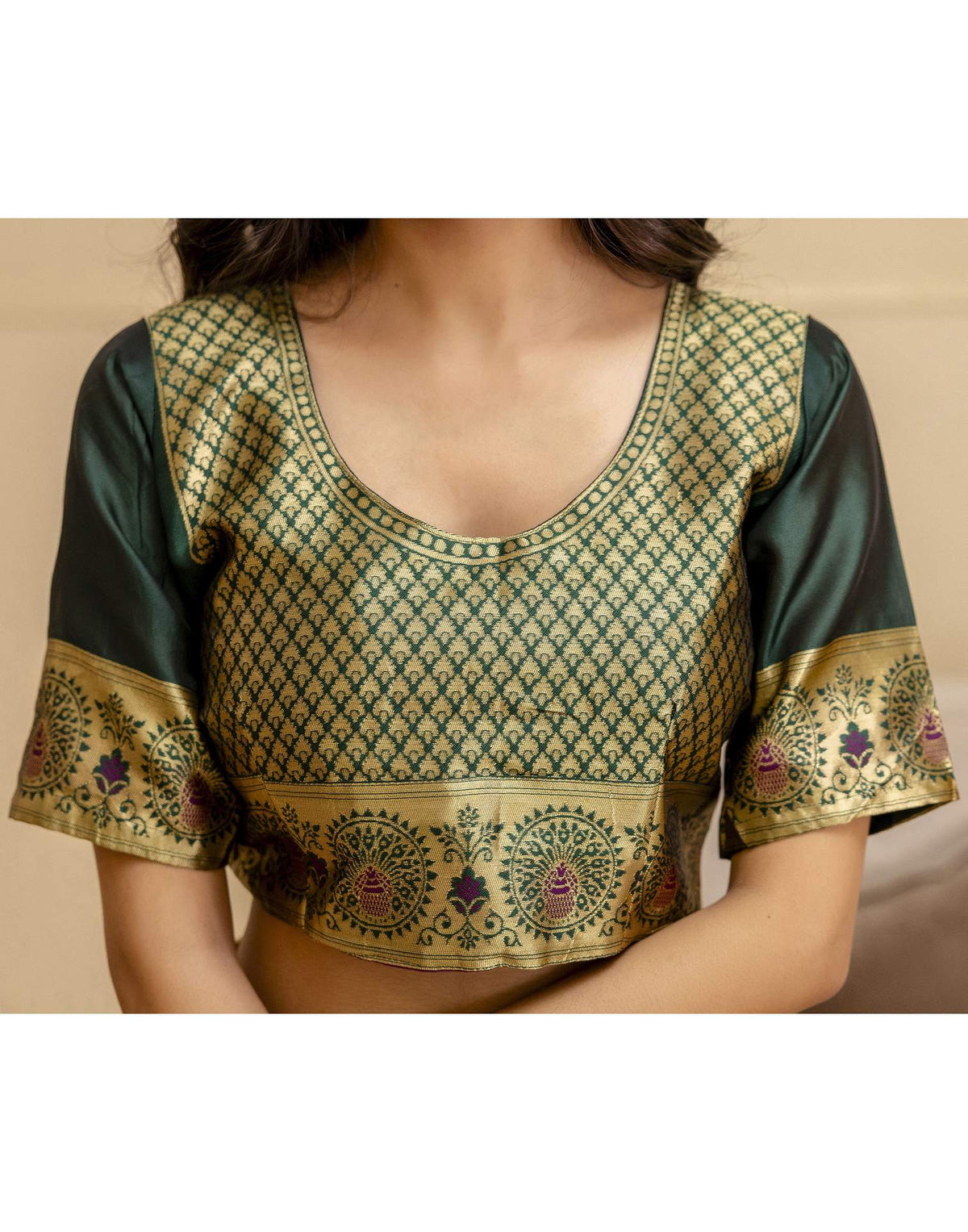 Dark Purple Silk Woven Banarasi Saree