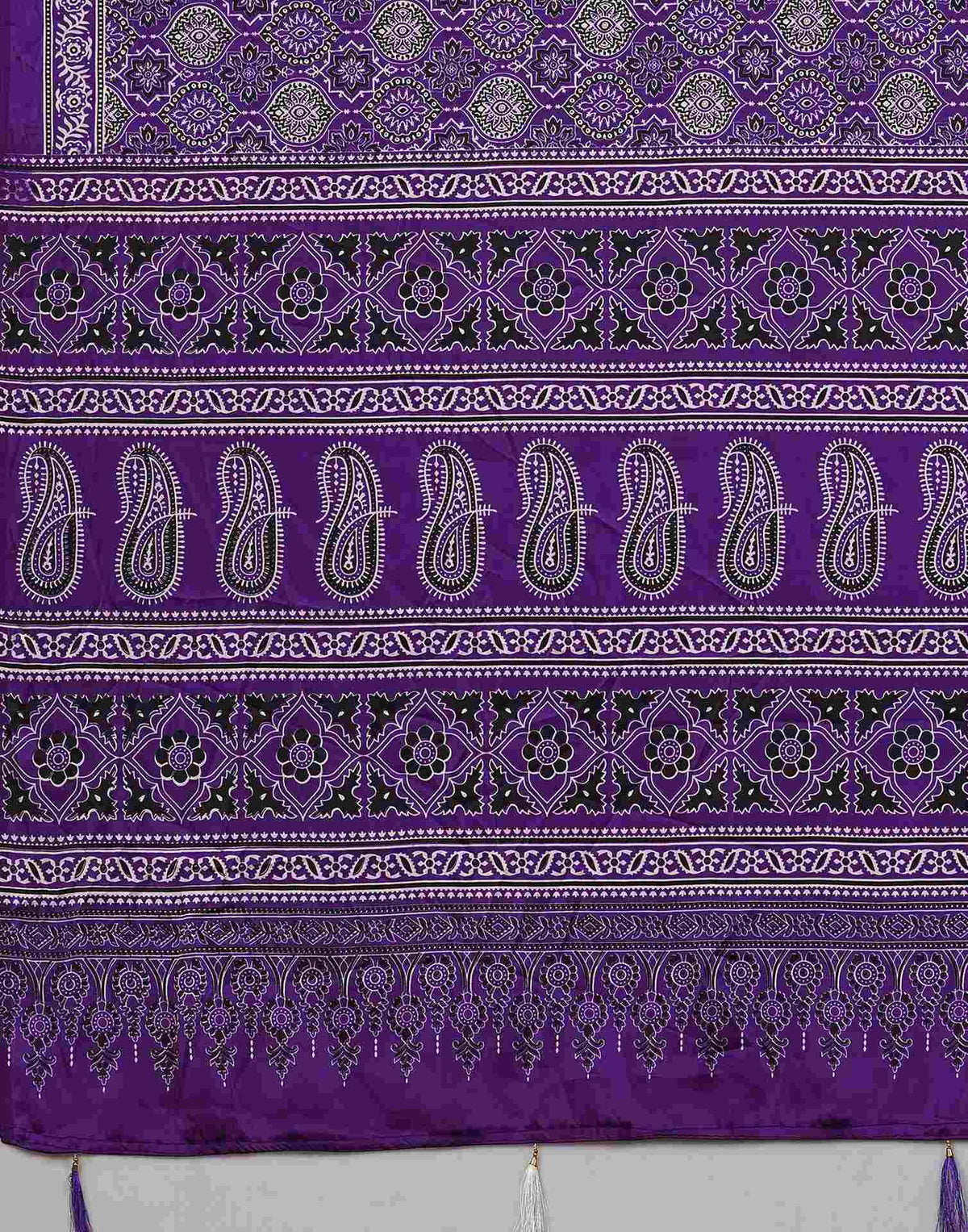 Violet Satin Printed Saree