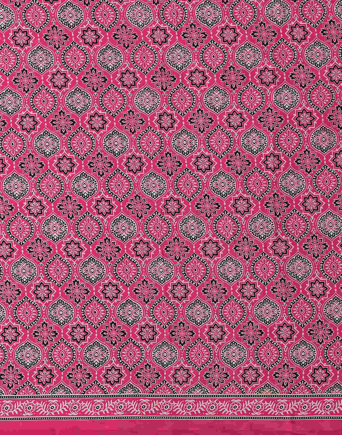 Pink Satin Printed Saree