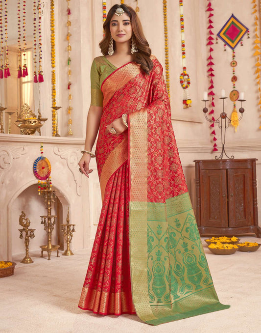 Red Silk Woven Patola Saree