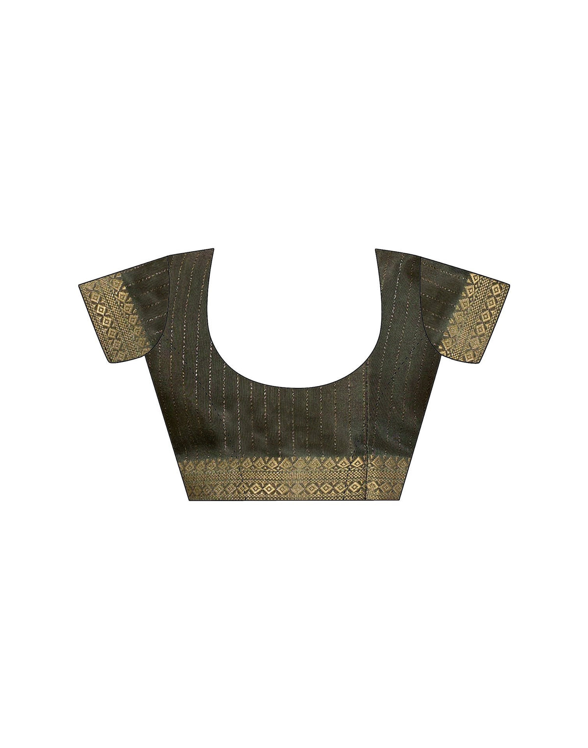 Army Green Silk Floral Printed Saree