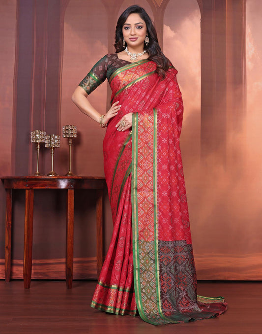Red Silk Woven Patola Saree