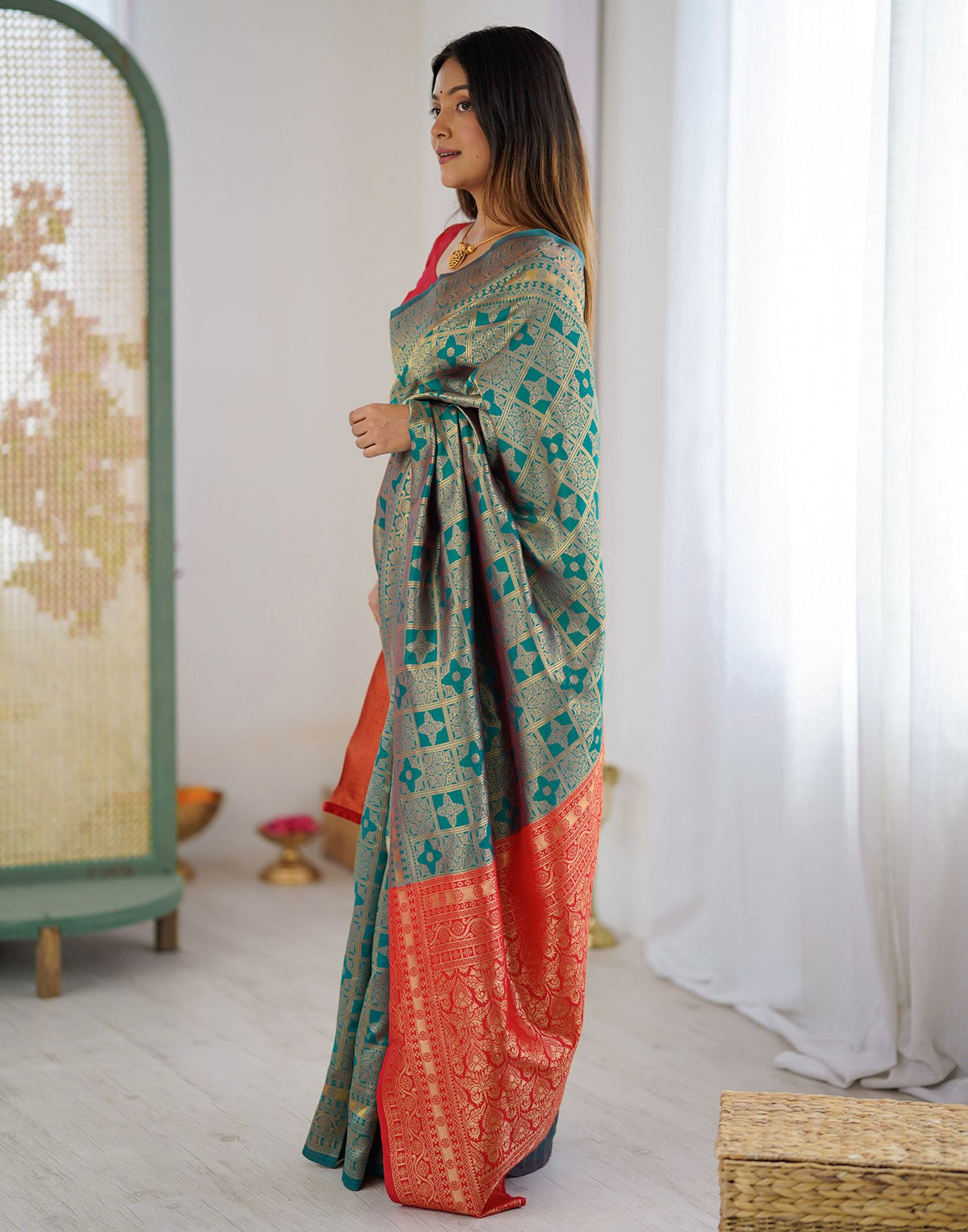 Blue Silk Woven Banarasi Saree
