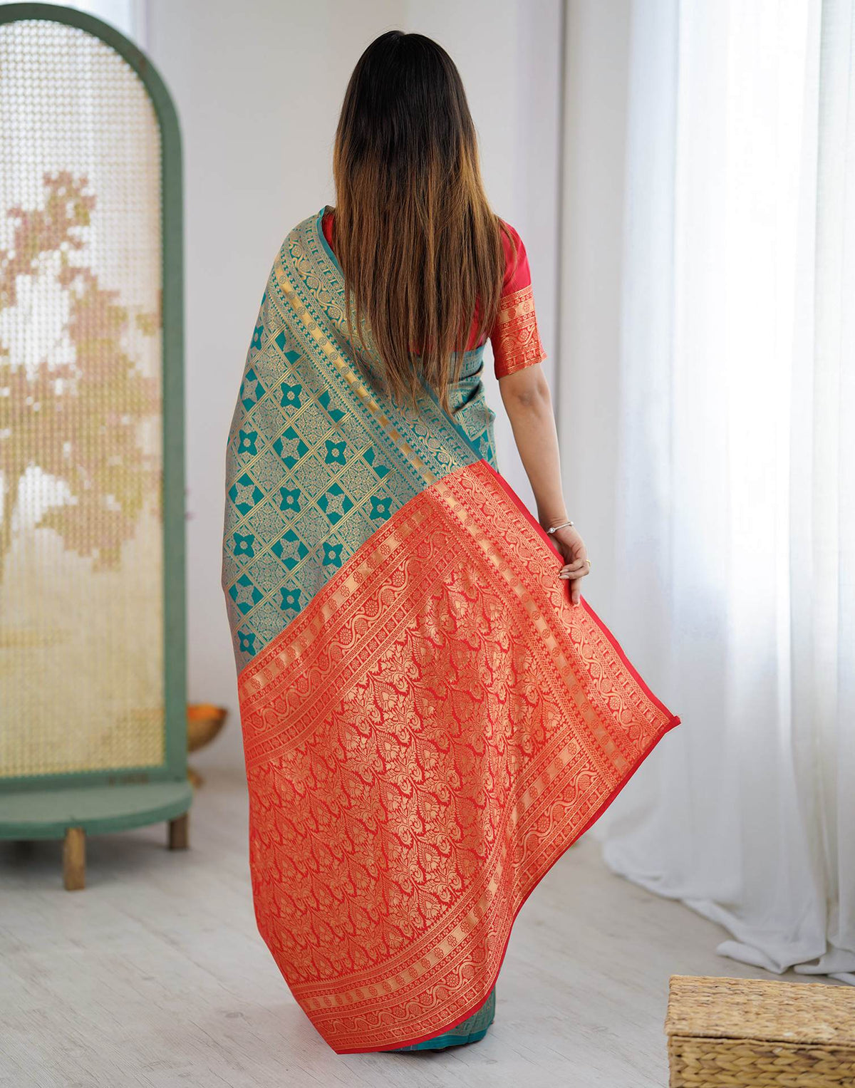 Blue Silk Woven Banarasi Saree