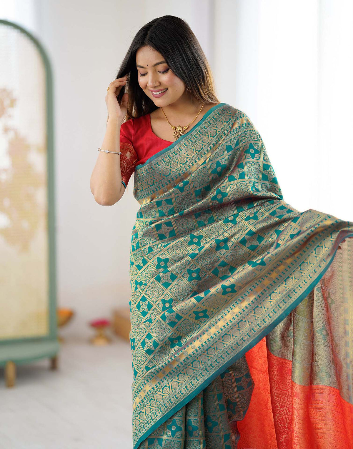 Blue Silk Woven Banarasi Saree