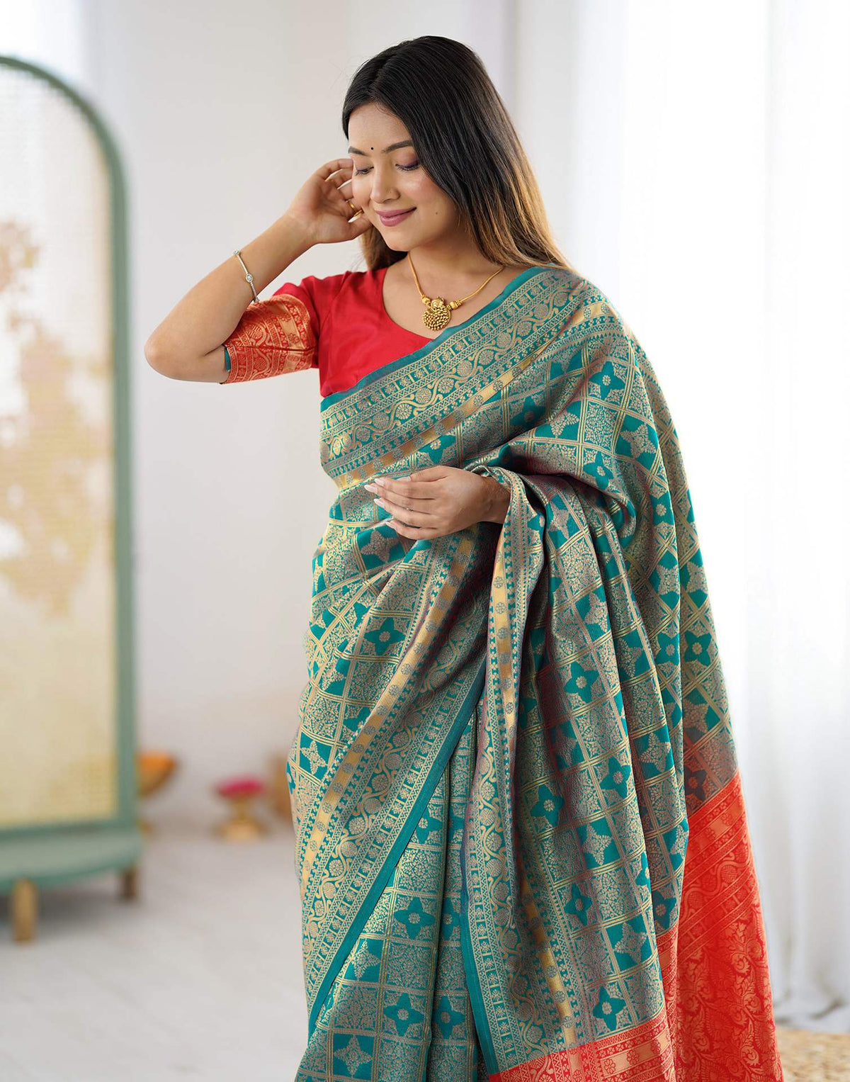 Blue Silk Woven Banarasi Saree