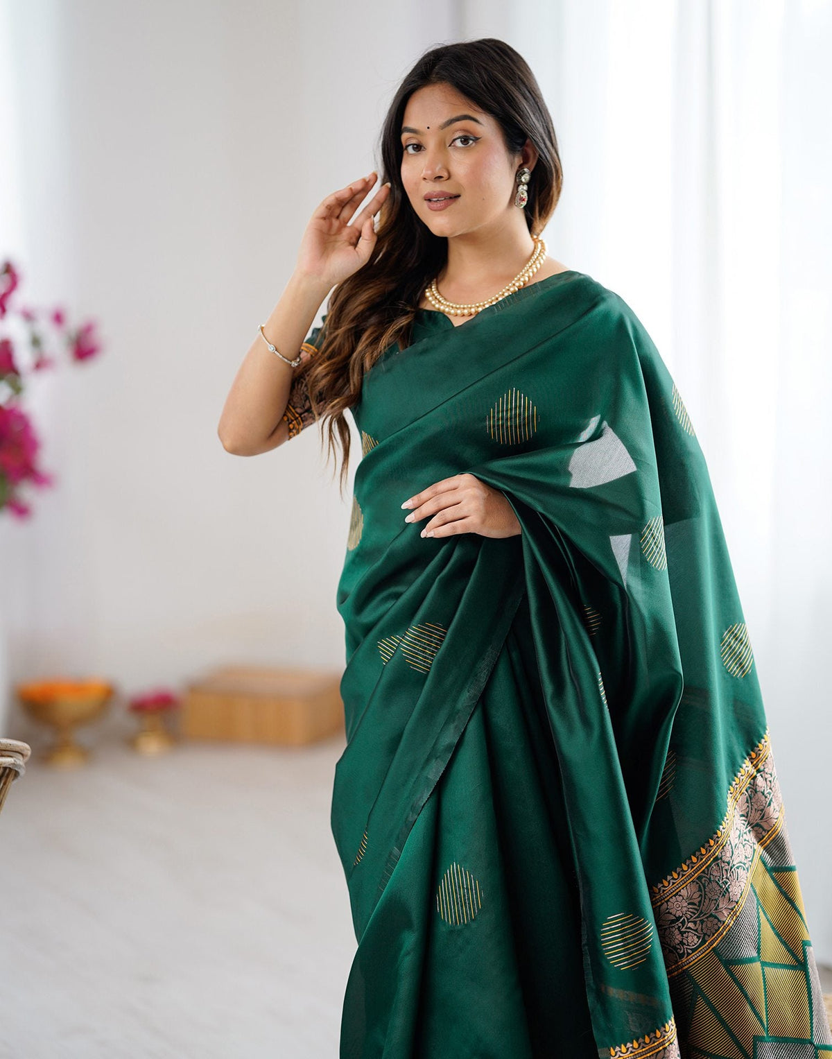 Green Silk Woven Saree