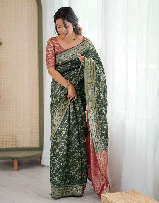 Green Silk Woven Saree