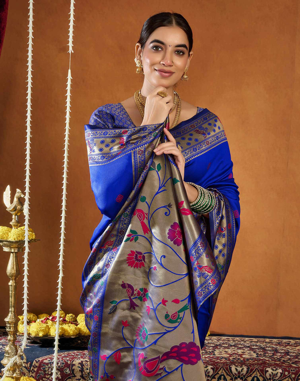 Blue Silk Woven Paithani Saree