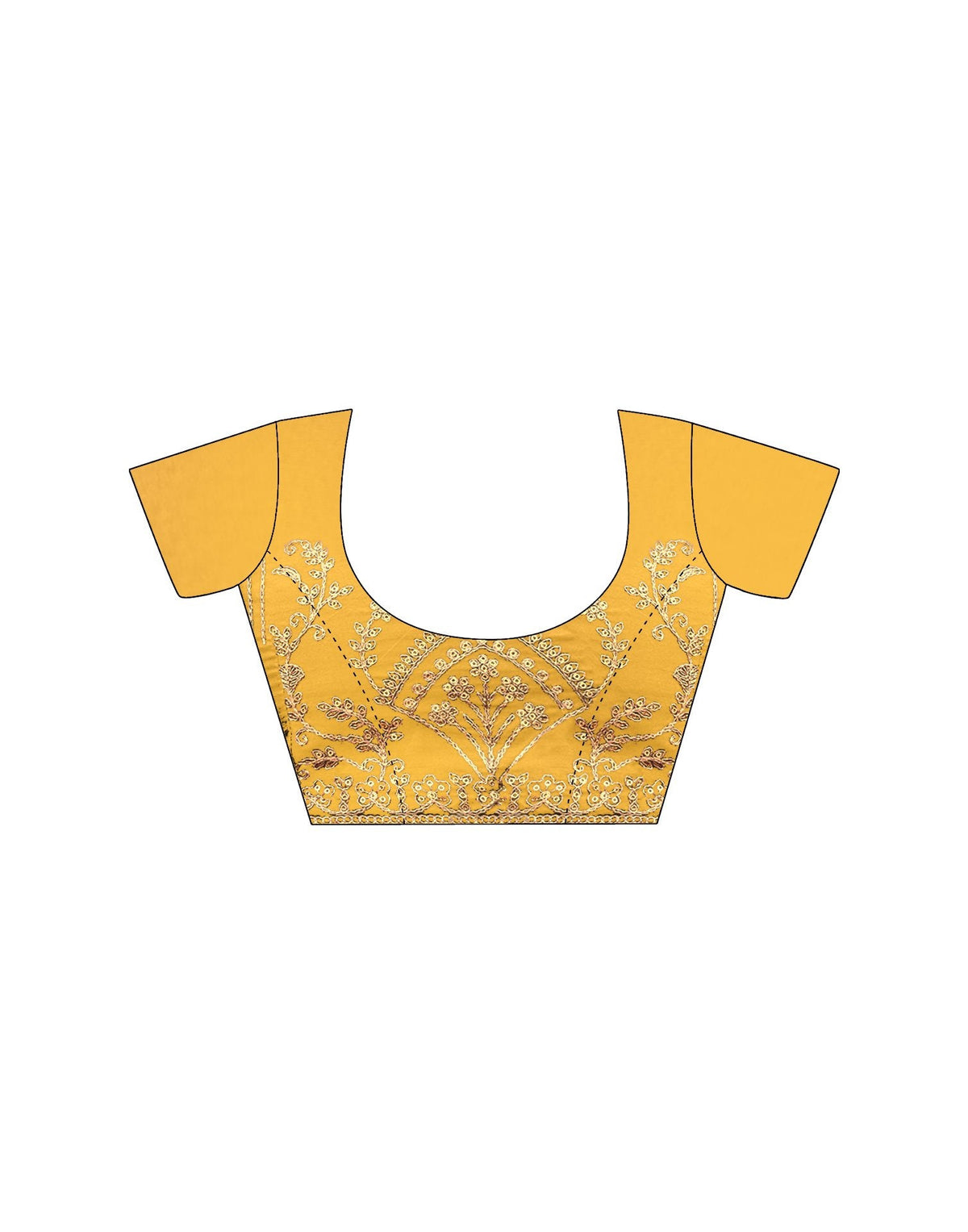 Yellow Silk Sequence Lace Saree
