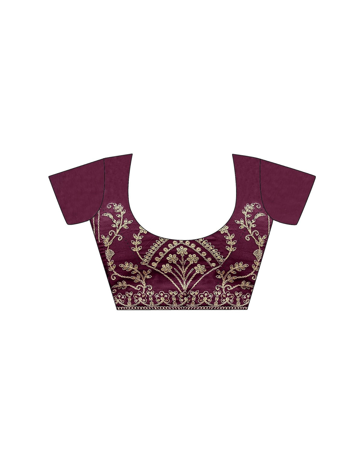Wine Silk Sequence Lace Saree