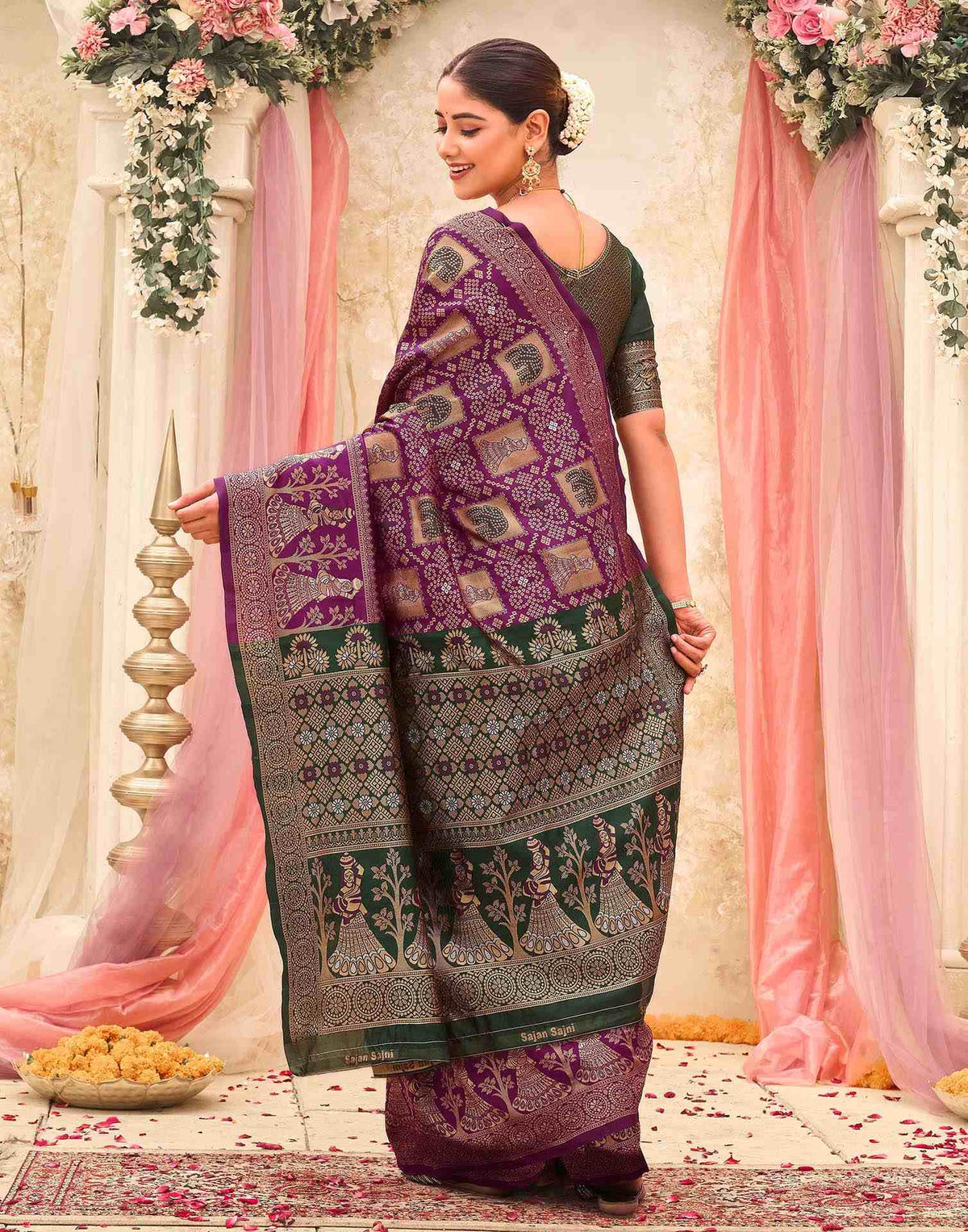 Purple Silk Woven Patola Saree