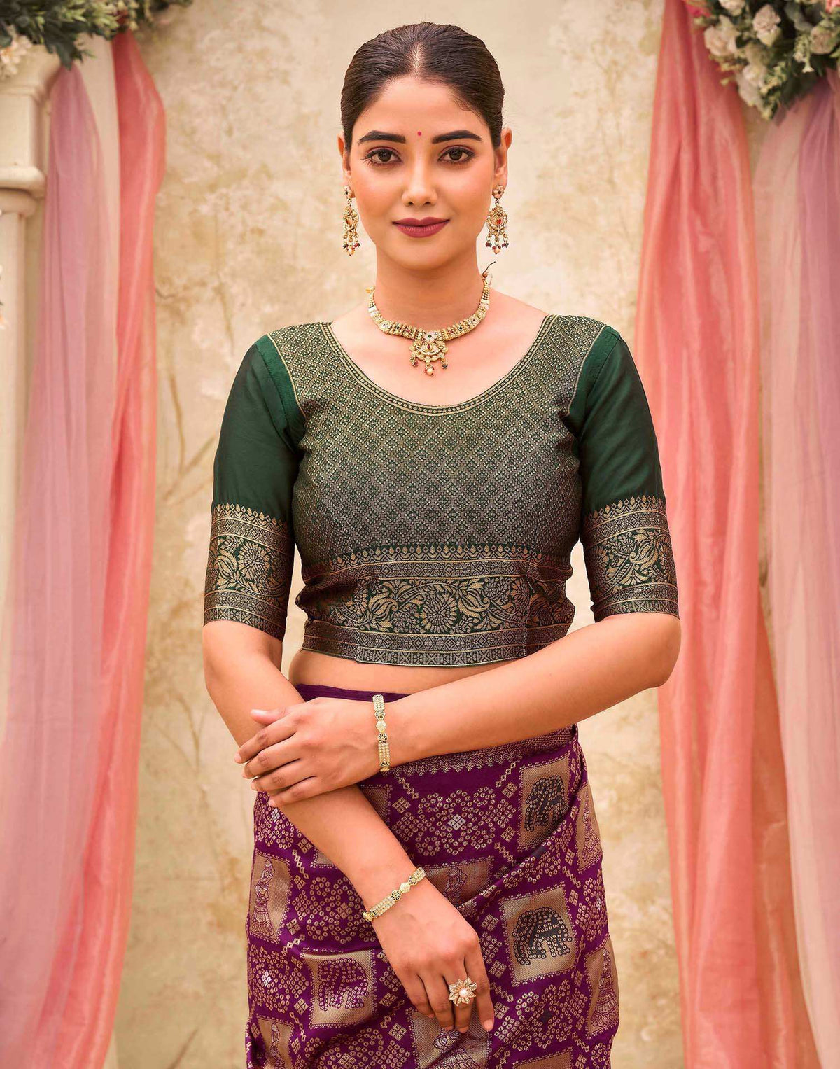 Purple Silk Woven Patola Saree