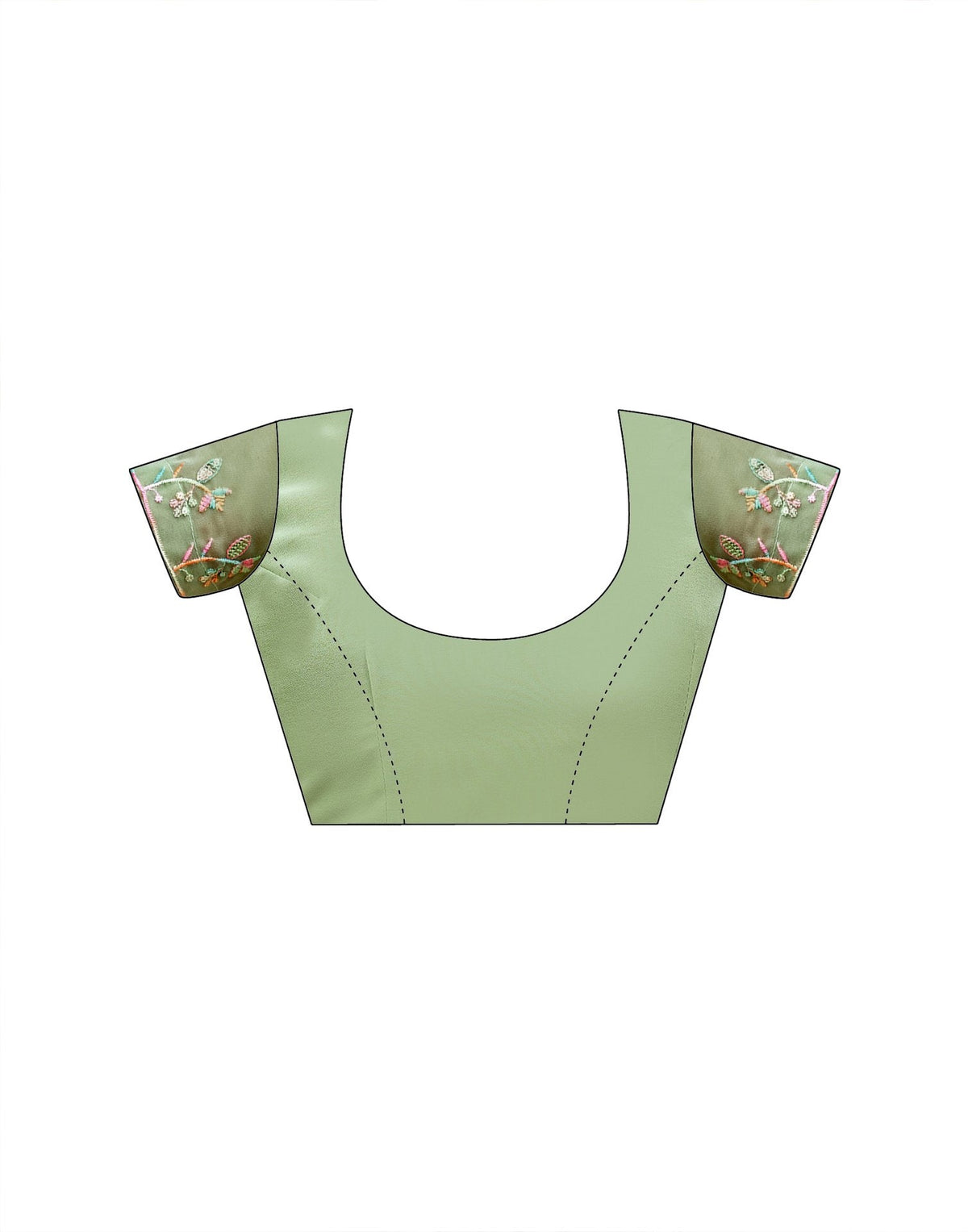 Pista Green Georgette Sequence Embroidery Saree
