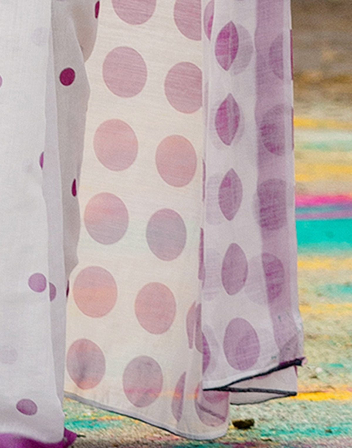 White Linen Printed Saree
