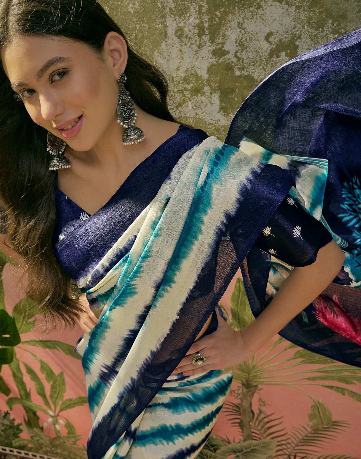 Off White Khadi Printed Saree