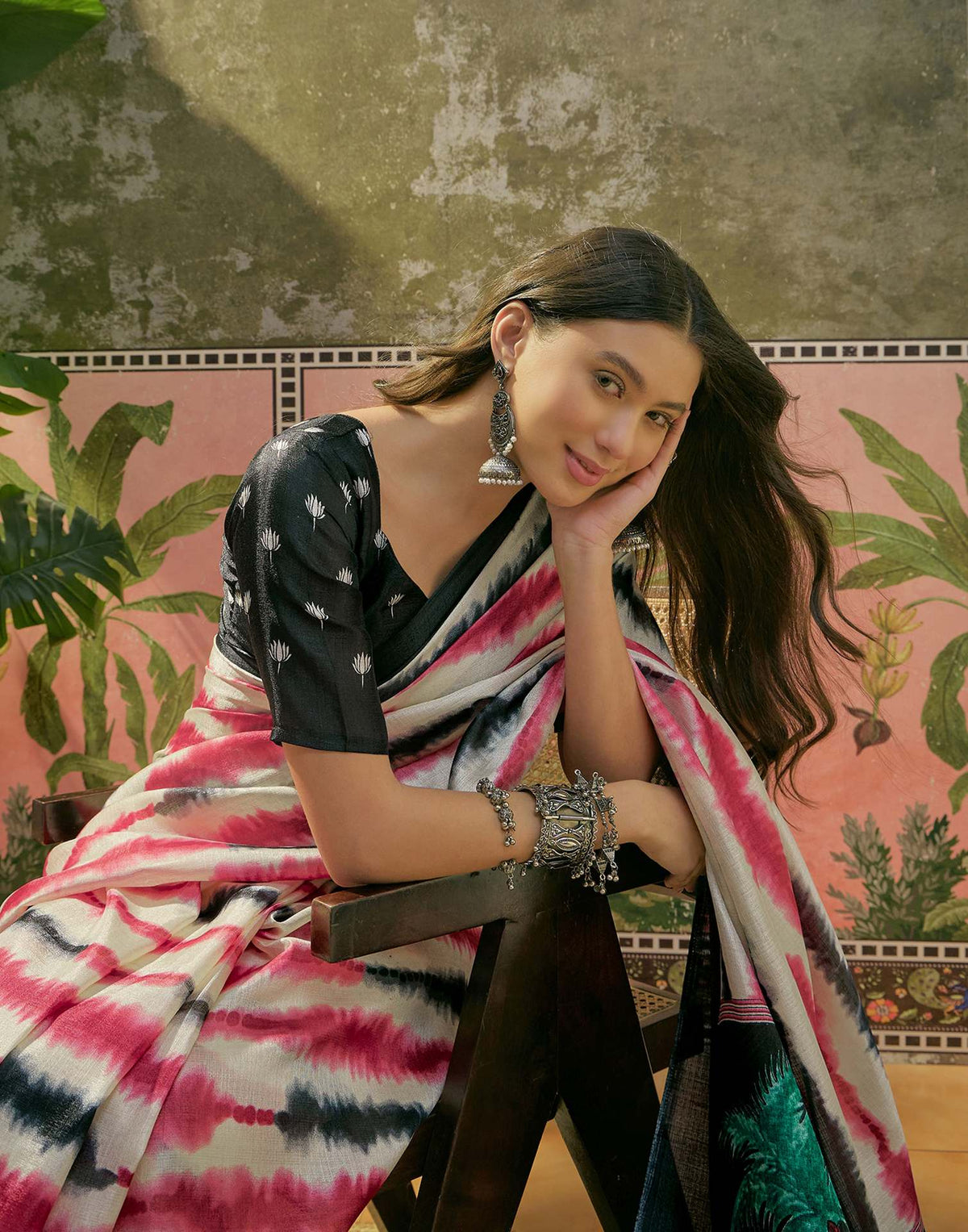 Off White Khadi Printed Saree