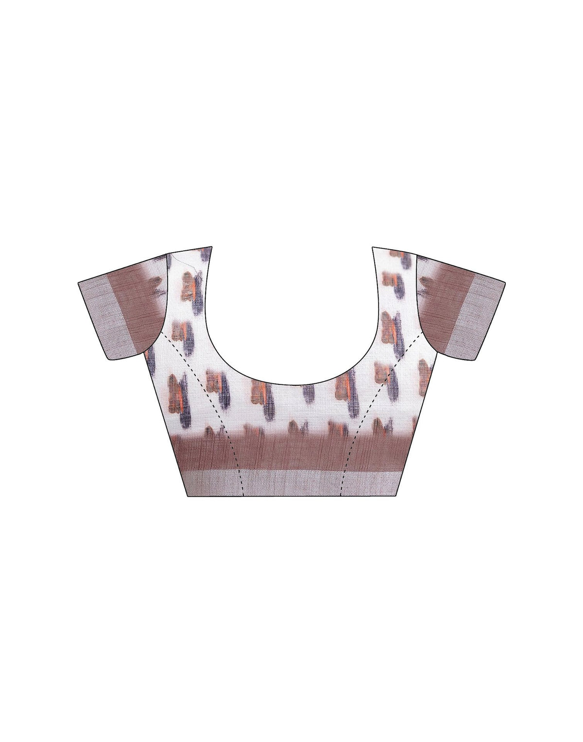 Ready To Wear White Linen Printed Saree