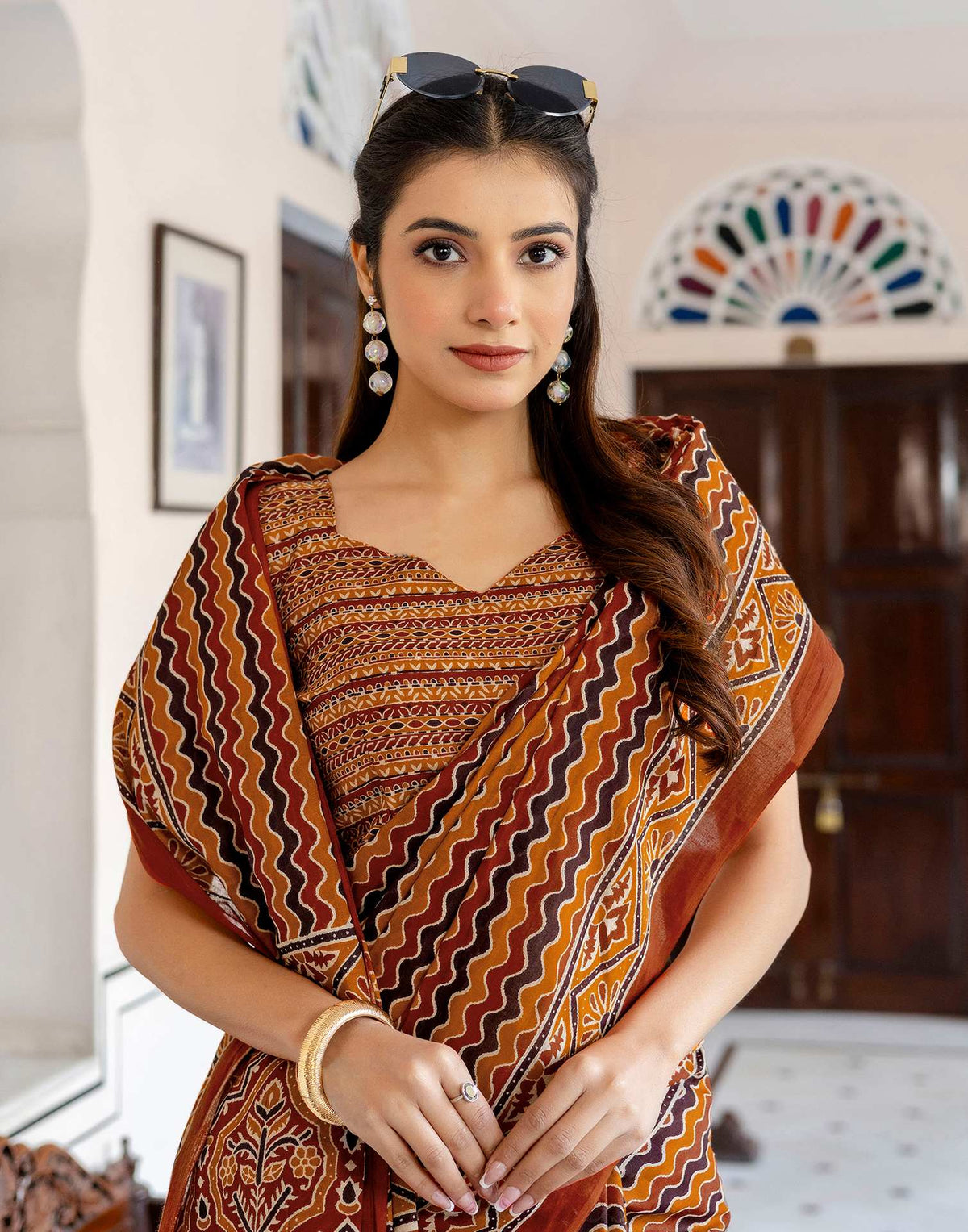 Multicoloured Cotton Printed Saree