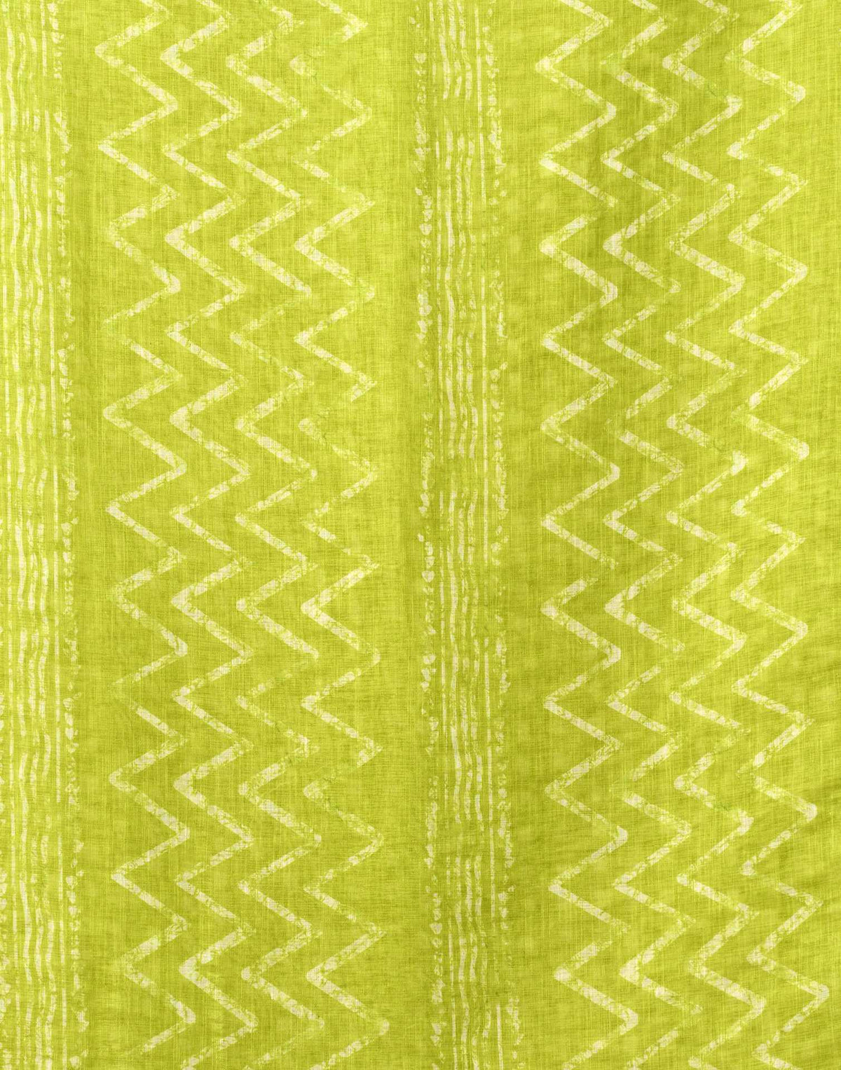 Lime Green Linen Printed Saree