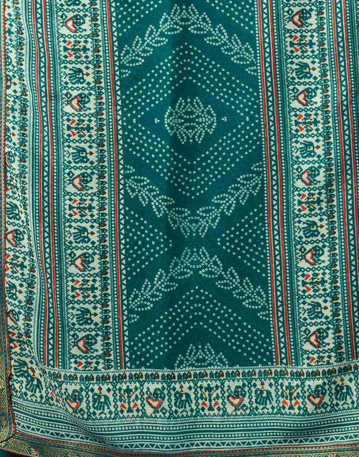 Teal Blue Georgette Bandhani Saree