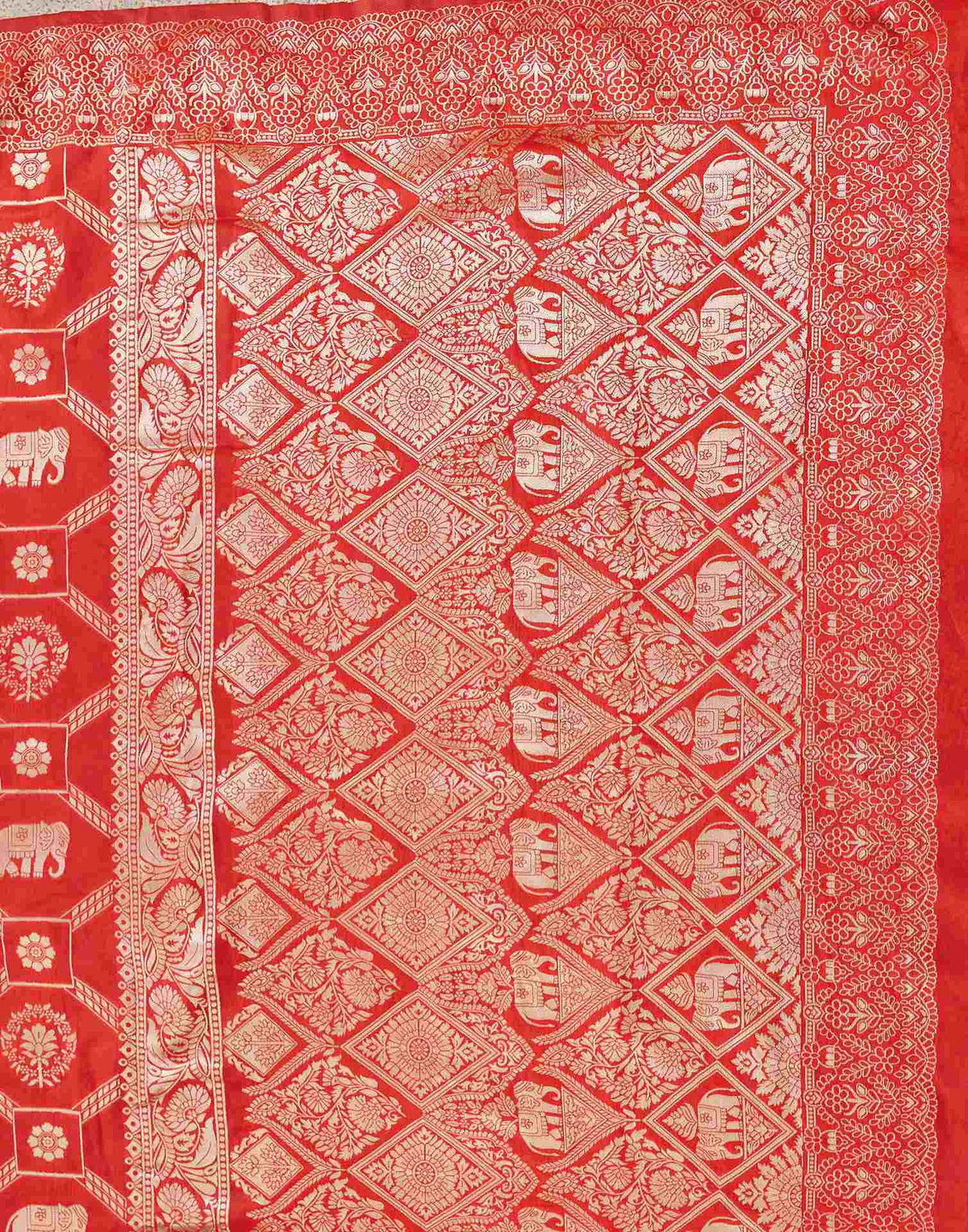 Red Silk Woven Banarasi Saree