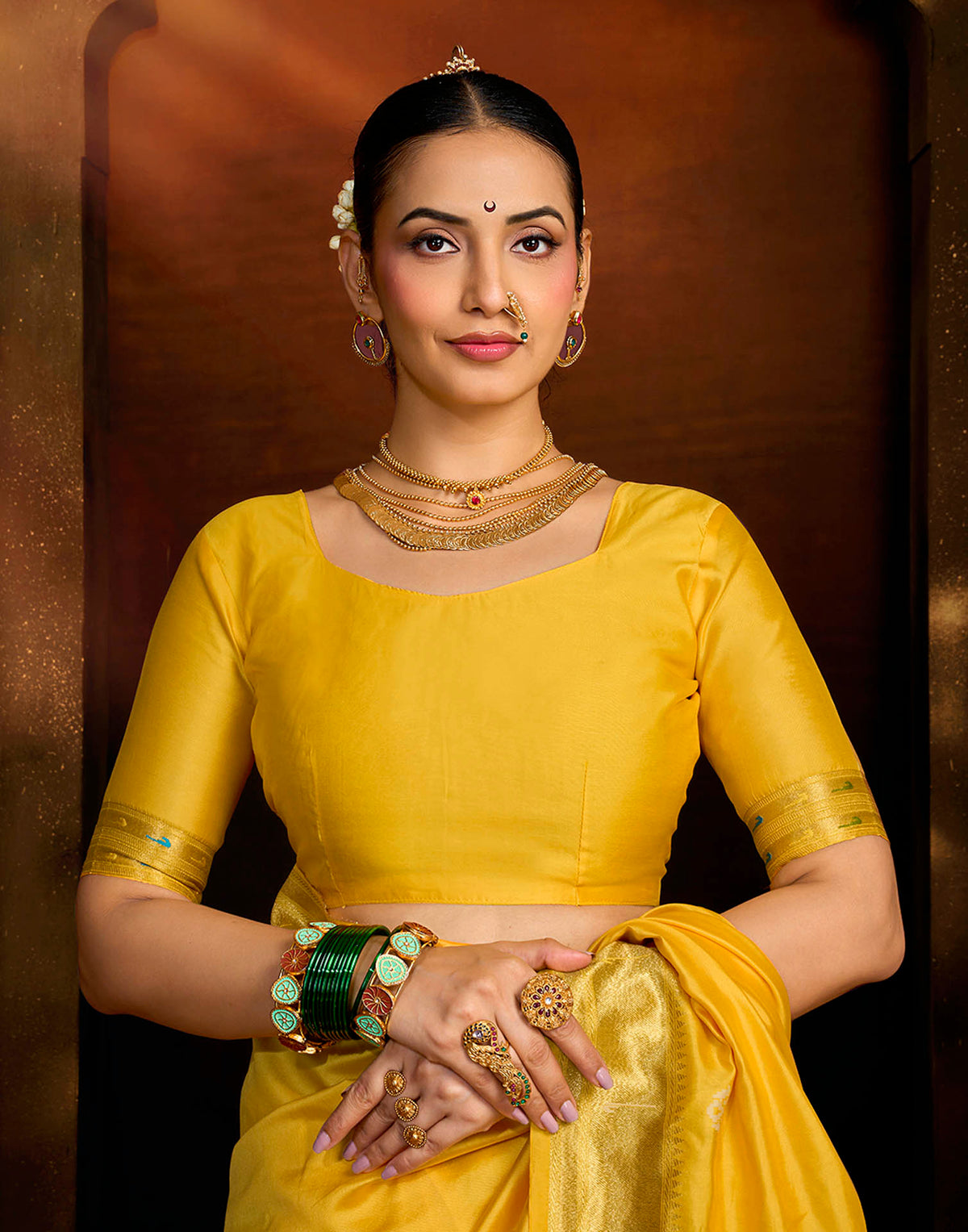 Yellow Silk Woven Paithani Saree
