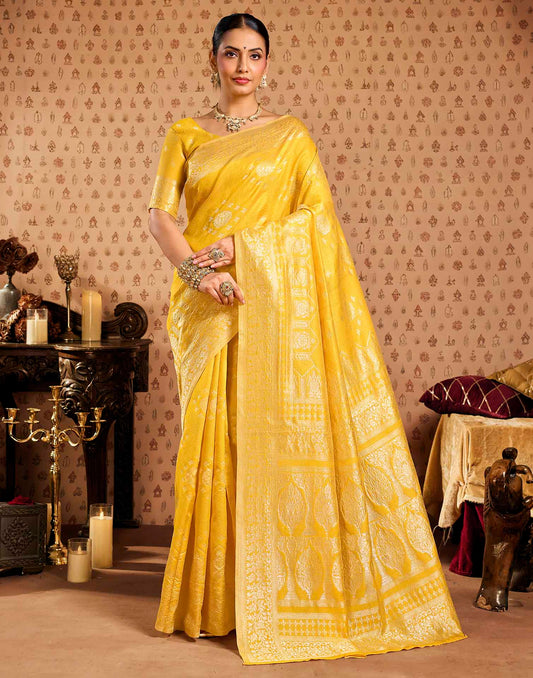 Yellow Woven Banarasi Saree