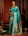 Turquoise Silk Woven Patola Saree