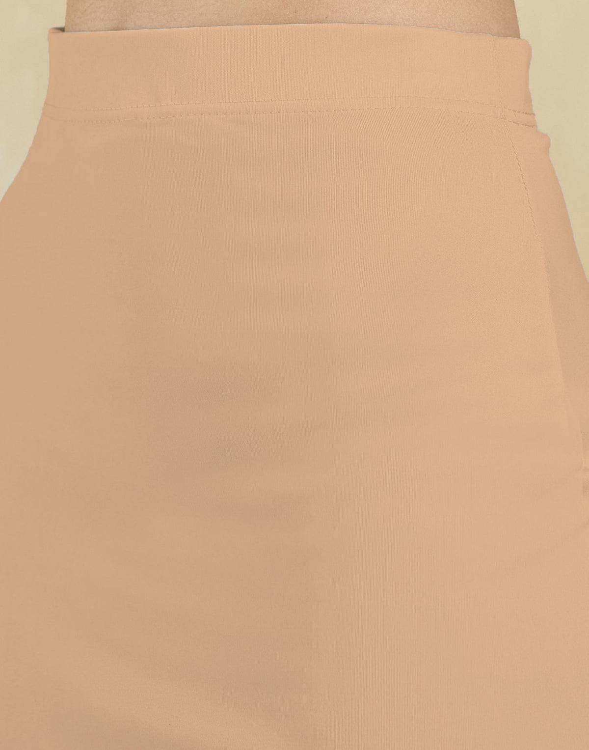 Cream Lycra Plain Elastic Waist Shapewear