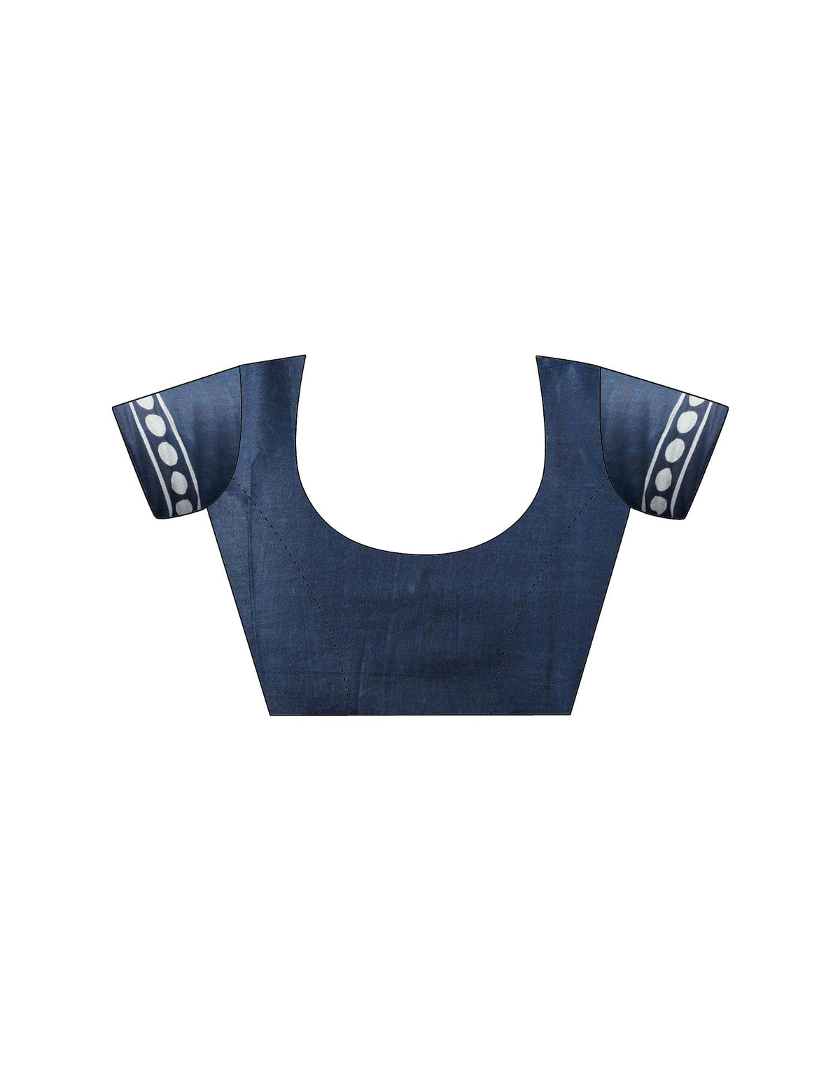 Ready To Wear Blue Cotton Printed Saree With Pocket